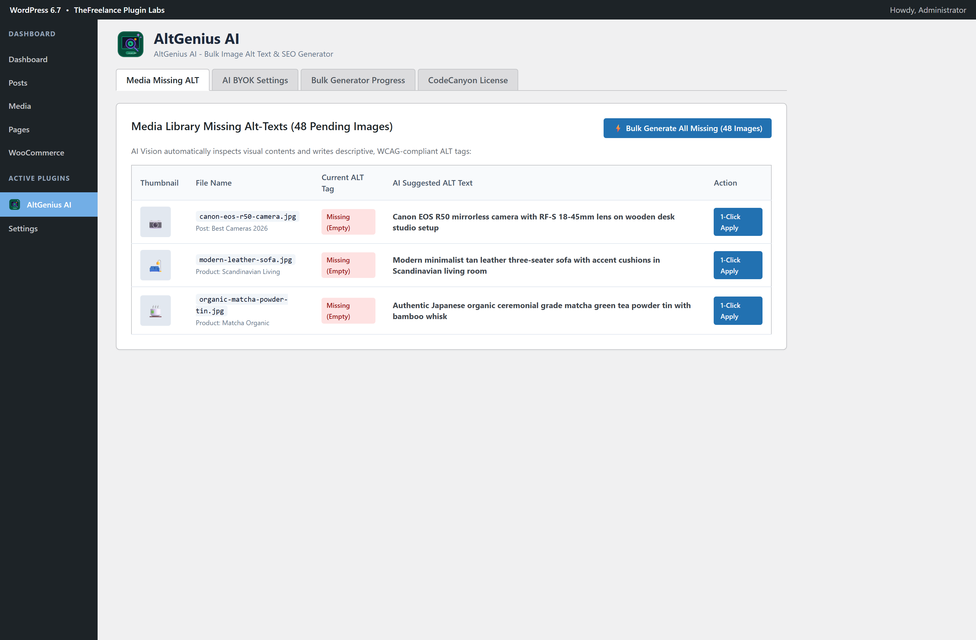 AltGenius AI Dashboard