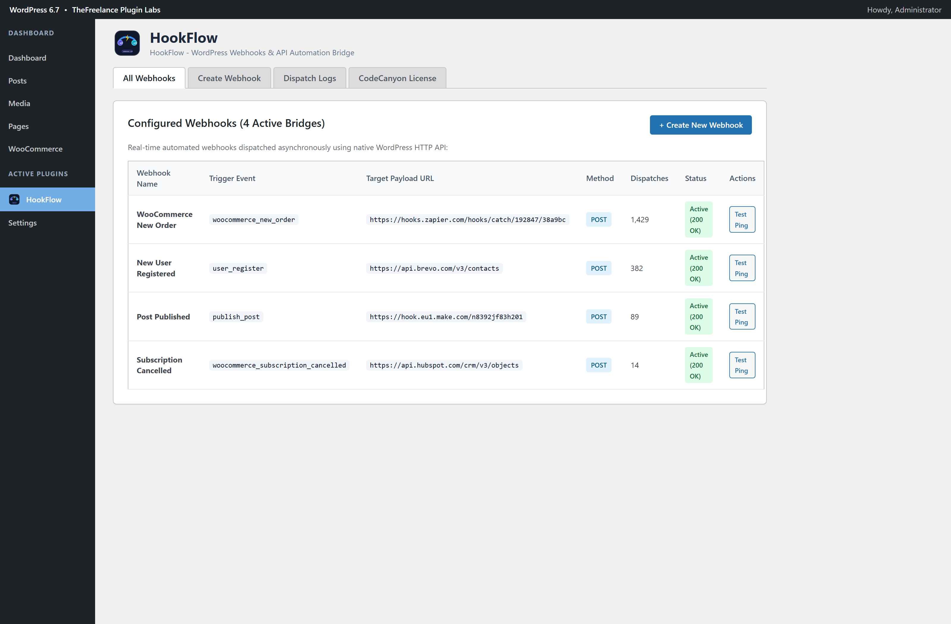 HookFlow Webhook Dashboard